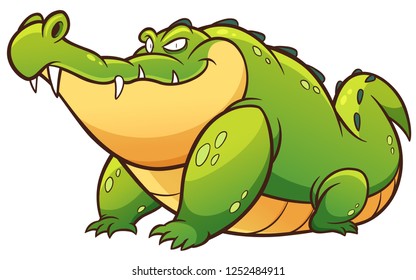 Vector illustration of Cartoon crocodile