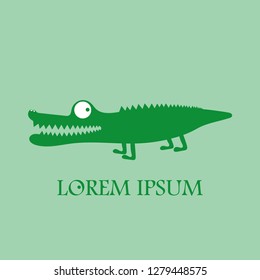 Vector illustration of cartoon crocodile