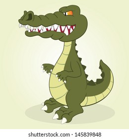 Vector Illustration of Cartoon Crocodile