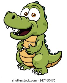 Vector illustration of Cartoon crocodile