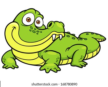 Vector illustration of Cartoon crocodile