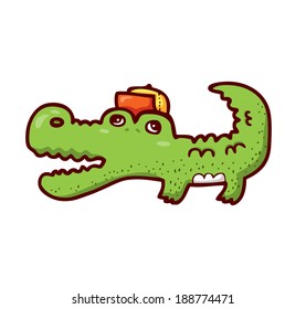 Vector illustration of Cartoon Crocodile