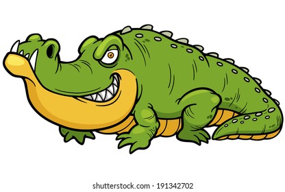 Vector illustration of Cartoon crocodile