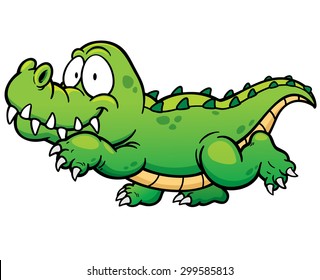 Vector illustration of Cartoon crocodile