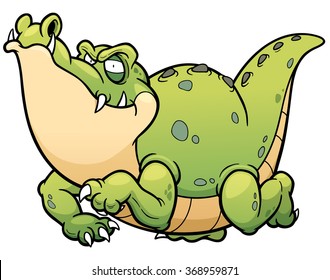 Vector Illustration Of Cartoon Crocodile