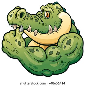 Vector illustration of Cartoon crocodile