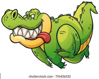 Vector illustration of Cartoon crocodile