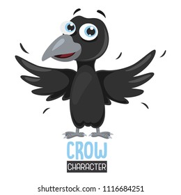 Vector Illustration Of Cartoon Crow