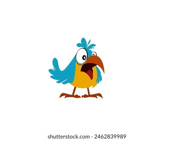Vector illustration of cartoon crow isolated on white background