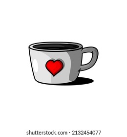 vector illustration of a cartoon cup of coffee