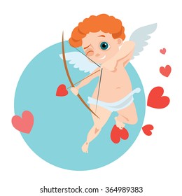 Vector illustration of cartoon Cupid