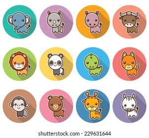 Vector Illustration of Cartoon Cute animals