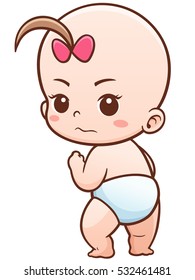 Vector Illustration of Cartoon Cute Baby