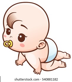 Vector Illustration Cartoon Cute Baby Learn Stock Vector (Royalty Free ...