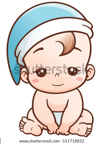 Vector Illustration Cartoon Cute Baby Sleepy Stock-Vektorgrafik