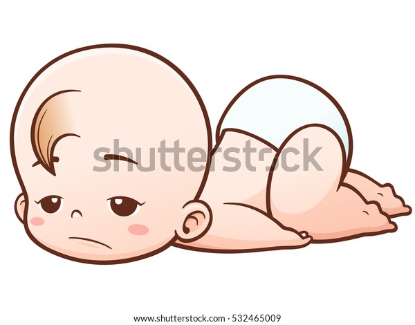 Vector Illustration Cartoon Cute Baby Sleepy Stock Vector Royalty Free