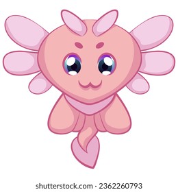 vector illustration cartoon cute character imagination of Axolotl