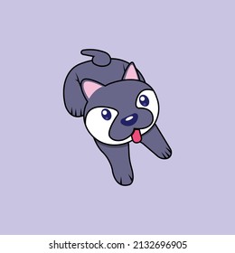 Vector illustration of cartoon cute dog