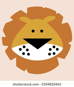Ilustración vectorial de dibujos animados lindo cachorro de león dibujo simple