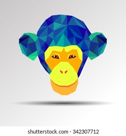 vector illustration cartoon cute monkey character happy wild mammal animal funny jungle