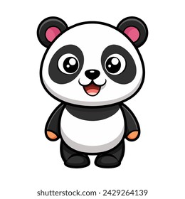 Vector of illustration Cartoon cute Panda on white