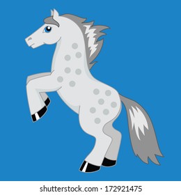 Vector illustration of cartoon dappled horse