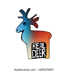 Vector illustration of cartoon deer.