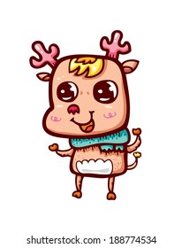 Vector illustration of Cartoon Deer