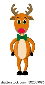 Vector illustration. Cartoon deer horns and butterfly. Isolated on white background.
