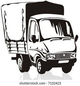 Vector illustration of cartoon delivery / cargo truck