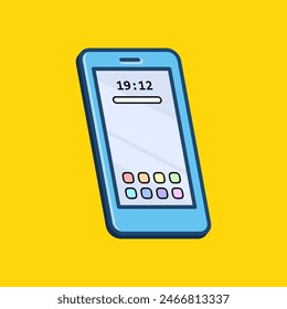 Ilustración vectorial de teléfono de diseño de dibujos animados