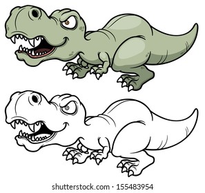 Vector illustration of Cartoon dinosaur