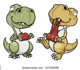 Vector illustration of Cartoon dinosaur