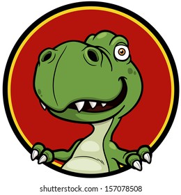 Vector illustration of Cartoon dinosaur