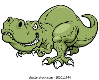 Vector illustration of Cartoon dinosaur