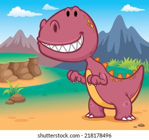 Vector illustration of Cartoon Dinosaur