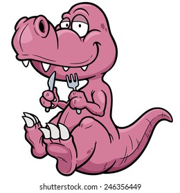 Vector illustration of Cartoon dinosaur