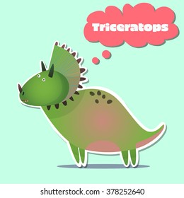 Vector illustration of a cartoon dinosaur