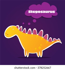 Vector illustration of a cartoon dinosaur