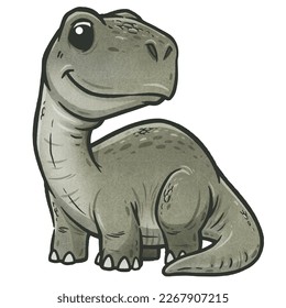 Vector illustration of Cartoon dinosaur, Brontosaurus