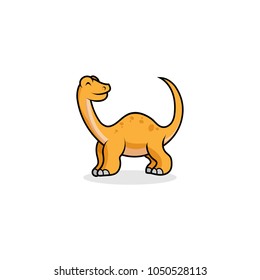 Vector illustration of Cartoon Dinosaur Character. Funny cartoon dinosaurs logo Vector illustration.