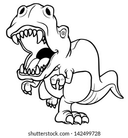 Vector illustration of cartoon dinosaur - Coloring book