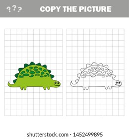 Vector illustration of Cartoon dinosaur - Coloring book and puzzle for kids