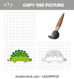 Vector illustration of Cartoon dinosaur - Coloring book and puzzle for kids