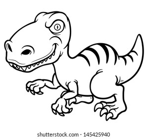 Vector Illustration Cartoon Dinosaur Coloring Book Stock Vector ...