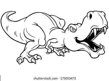 Vector illustration of cartoon dinosaur - Coloring book