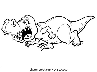 Vector illustration of Cartoon dinosaur - Coloring book