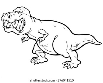 Vector illustration of cartoon dinosaur - Coloring book for kids