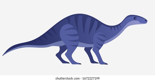 Vector illustration of cartoon dinosaur. Iguanodon.