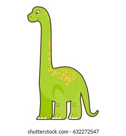 Vector illustration of cartoon dinosaur isolated on white